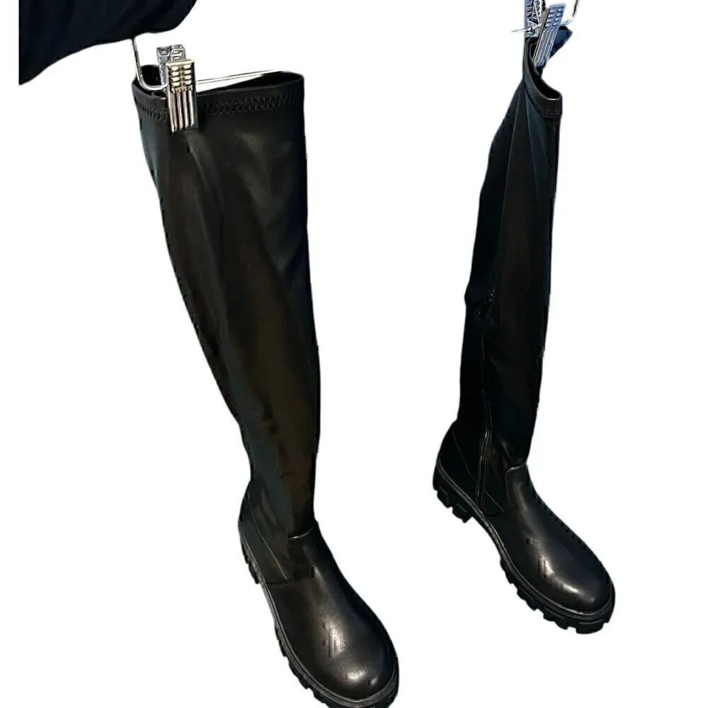 ASOS Glamorous Over-The-Knee Chunky Sole Boots With Side Zipper Closure, size 7
